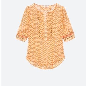 41 Hawthorn Orange Blouse size Medium. Moni Geo Print